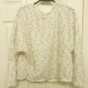 Korean Style dotted fuzzy sweater